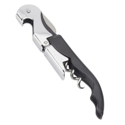 China Disposable Waiter Corkscrew Professional Wine Opener with Foil Cutter Manual Wine Bottle Opener for Servers for sale