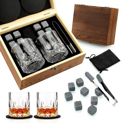 China Disposable Granite Chilling Stones Bourbon Whiskey Glasses Set Unique Birthday Gifts for Men Christmas Valentine Retirement for sale