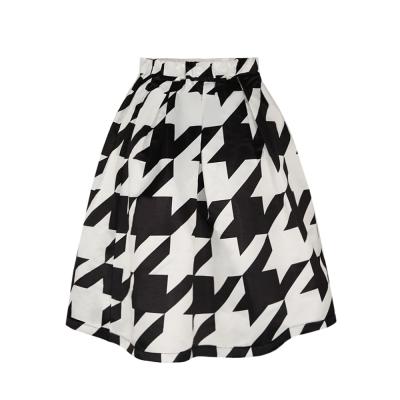 China Wholesale Lady Skirt Tutu Maternity Skirt Custom Design Houndstooth Print N19-3 for sale