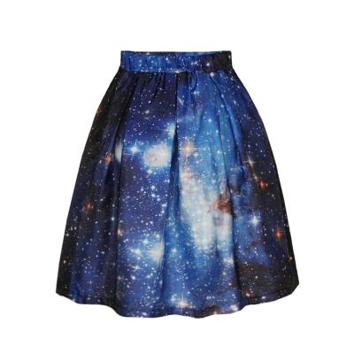 China Wholesale Lady Skirt Tutu Maternity Skirt Custom Design Blue Galaxy Custom Print N19-9 for sale