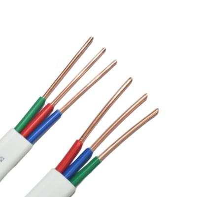 China Construction CCC Certified BVVB PVC Insulated 3 Core 0.75mm-10mm Solid Electrical Housing Construction Flat Wire 300/500V for sale