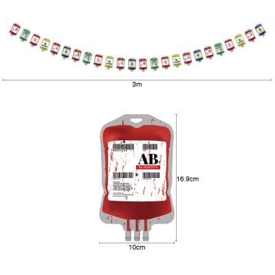 China PVC Halloween Decoration 12 Pcs Halloween Bloodbag Drinks PVC Banner Vampire Zombie Theme Party Supplies for sale