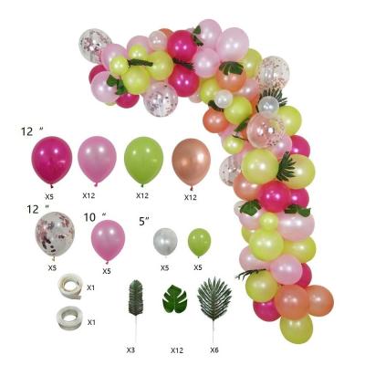 China Wholesale 84PCS Eco-Friendly DIY Hawaii Tropics Latex Balloon Garland Arch Kit Set For Sale for sale