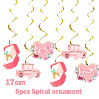 China Eco - Friendly Pink Bride To Hang Swirls For Wedding Spiral Ornament Party Supplies Decorations for sale