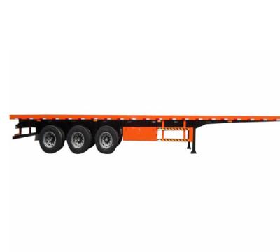 China Truck trailer new or used 3axle 12.5m semi trailer container trailer flatbed truck trailers for sale for sale