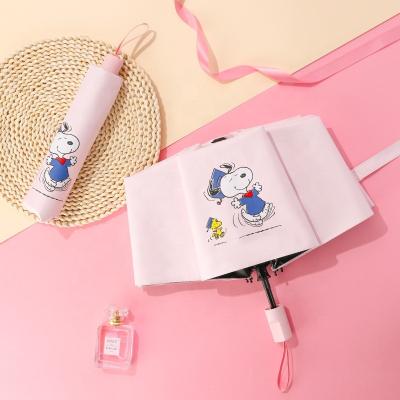 China Cartoon SNOOPY Cartoon automatic Umbrella  Sunny and Rainy   Windproof 3 Fold Umbrellas Tiny Portable Folding Rain Foldable Umbrellas for sale