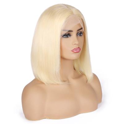 China 613 Blonde Bob Human Hair Wigs Wholesale Price Peruvianshort 613 Human Hair Wigs Thick Shedding Soft Smooth Lace Front Wigs For Black Women for sale