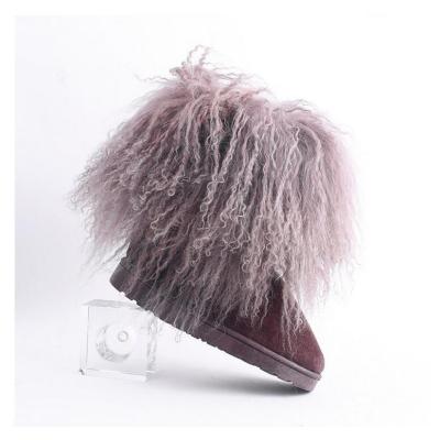 China Real Lamb Fur Thermal Mongolian Boots for sale