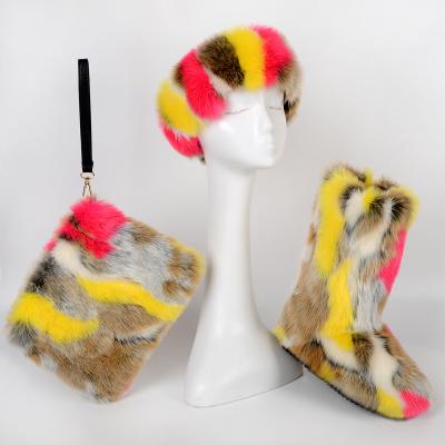 China Women Girls Thermal Fur Boot Set for sale