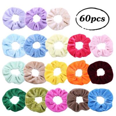 China Wholesale elastic band scrunchy girls hair green color velvet mint scrunchies custom made for sale