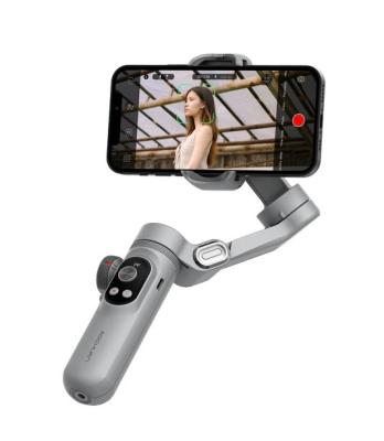 China Pro Smartphone 55-90mm POSK Smart X Gimbal Triaxial Handheld Stabilizer with Fill Light for Mobile Phone iPhone Video Vlog Recording for sale