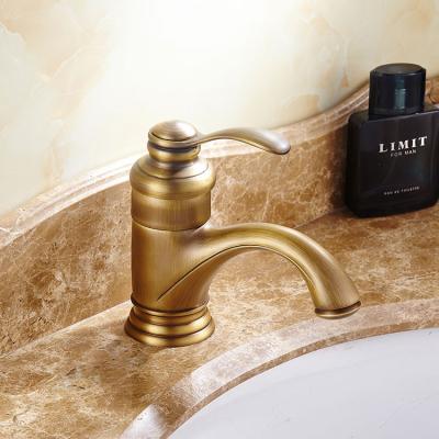 China Brass Thermostatic Faucets Bathroom Water Faucet Rotate Vintage Retro Mixer Tap Basin Tall Faucet Antique for sale