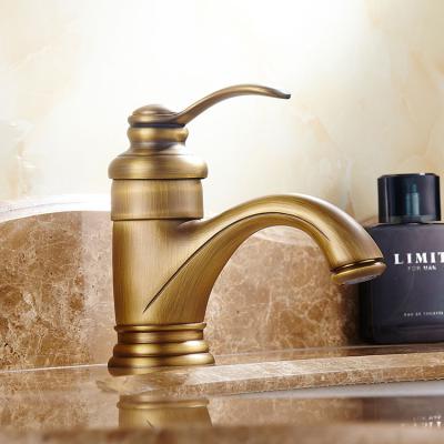 China Modern Antique Bronze Brass Finish Sink Basin Single Handle Bathroom Faucet Water Mixer Taps Solid Brass Faucet for sale