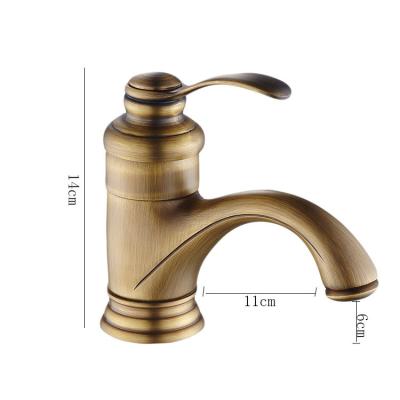 China Modern style antique all-copper above counter basin faucet bathroom hot and cold water common basin faucet for sale