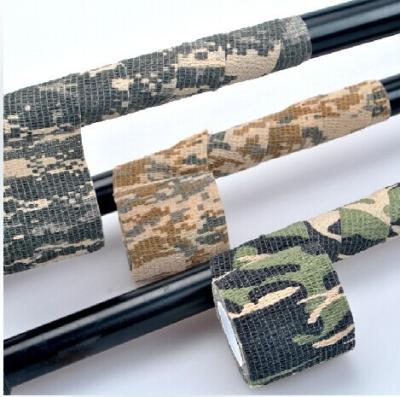 China Waterproof No Glue Camouflage Self Adhesive Stretch Nonwoven Outdoor Tape Hunting Camouflage Stickers Camouflage Recycling Tape for sale