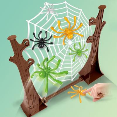 China Indoor Games Toys Bounce Spider Game Cobweb Board Game Party Entertainment Parent-child Interaction Catapult Spider Hanging Web Game for sale