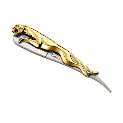 China High Quality Single Blade Leopard Razor Zinc Alloy Salon Barber Newest Razor Handle Leopard for sale