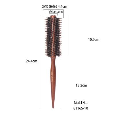 China Wooden Round Natural Round Hair Comb Boar Bristle Brush Hair Curler 8116S-10 Professional Hair Salon Use 8116S-12 for sale