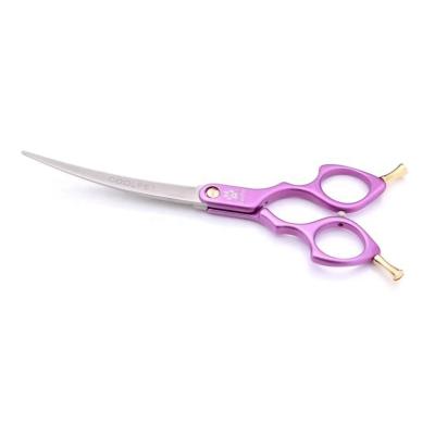 China Right Handed Scissors Dog Beauty Tools Sharp Edged Grooming Scissors Curved Professional High Quality Pet Hair Cutting Shears for sale