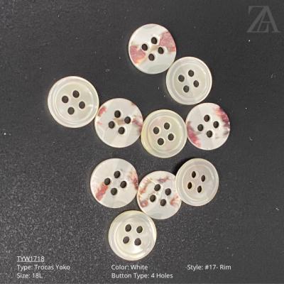 China #17 - Rim 2022 New Wholesale Round 2 Holes Rim Natural Round White Shell Buttons For Clothing for sale