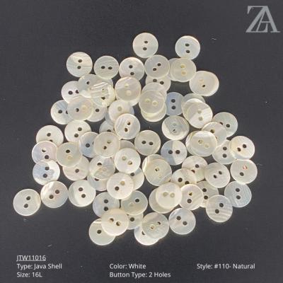 China #110 Natural Clothing Accessories White Round 2 Hole Natural Base Shell Buttons  For Shirt for sale