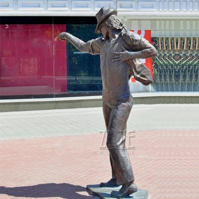 China Europe Life Size Bronze Casting Sculpture Dancing Michael Jackson Bronze Statue For Decoration for sale