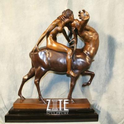 China Classic Life Size Bronze Sculpture Of Europe Centaur With Naked Woman for sale