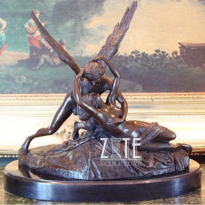 China Classic Famous Greek Brass Sculpture Mythology Cupid Of Europe Figure And Psyche Bronze Statue for sale