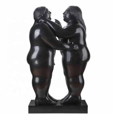 China Europe Design Classic Fernando Botero Dancing Couple Bronze Figure Statue for sale