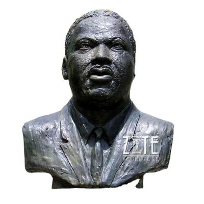 China Europe Black Man Statue Martin Luther King Portrait Bust Bronze Sculpture for sale