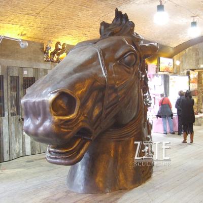 China Europe Professional Bronze Casting Statues Brass Horse Head for sale