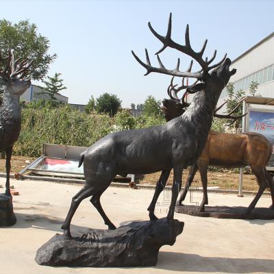 China Europe Fine Performance Garden Animal Bronze Life Size Deer Statues for sale