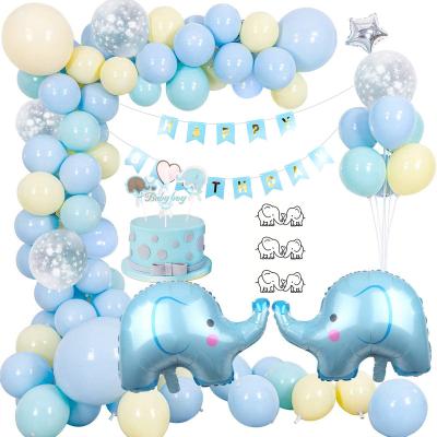 China Pastel Balloon Garland Arch Kit With Blue and Yellow DIY Balloon Bouquet Kit For Baby Shower Wedding Birthday Party Decorations for sale