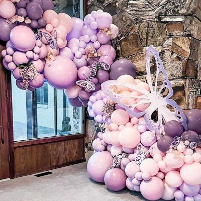 China Bridal Princess Party Decoration Bachelorette Party Wedding Grade Purple Rose Balloon Top Arch Garland Kit Light Pink Pastel Balloon for sale