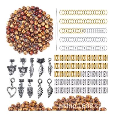 China Other Jewelry Crystal Wire Wrapped Loc Adornment Wooden Beads Braid Accessories Tube Beads Hair Coils Rings Bead Pendants for sale