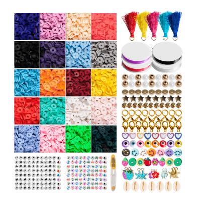 China Ceramic Craft Charm Letter Spacer Flat 6mm Polymer Clay Beads For Jewelry Making DIY Kit Bracelet Necklace Accessories for sale