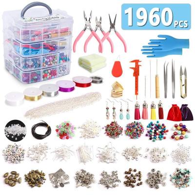 China 1960PCS Jewelry Making Kit, Include Jewelry Beads, Instructions, Charms, Findings, Beads Wire for Bracelet, Necklace OP0337 for sale