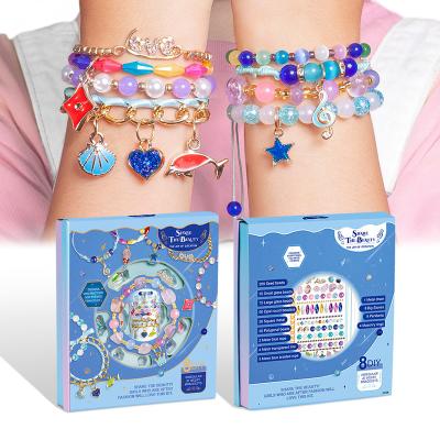 China Acrylic DIY Charm Bracelet Kit with Beads for Bracelets Rings Necklaces DIY Bead Jewelry Making Kit for sale