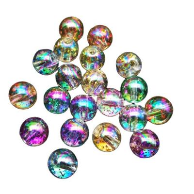 China New Style 10mm Acrylic Explosion Filled Powder Plated Color Acrylic Beads for sale