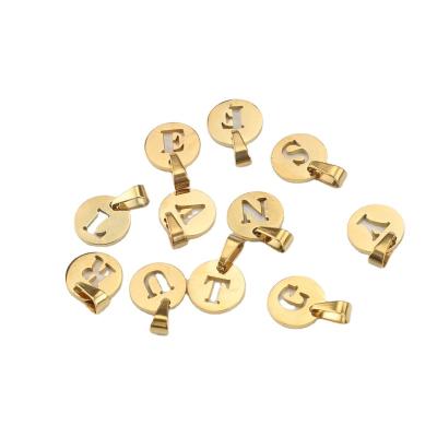 China Wholesale 10*15 mm Stainless Steel Letter Charm Accessories DIY Gold Jewelry Classic Accessing for sale