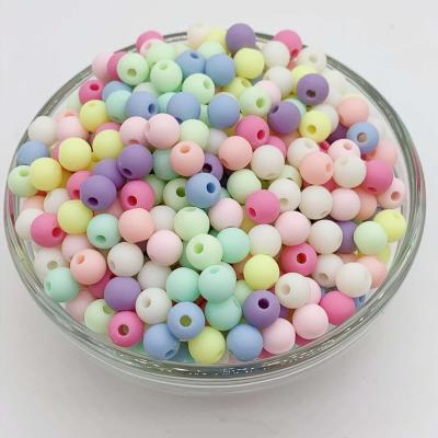 China DIY accessories wholesale 6-14mm hole solid color acrylic straight plastic bead diy jewelry loose bead for sale