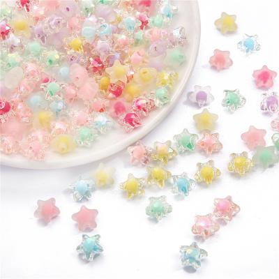 China Material Star Bea For Jewelry Making DIY Accessories 11*11.5mm Double Layer Lucite Acrylic Star Pentagon Bea DIY Plastic Bracelet Necklace for sale