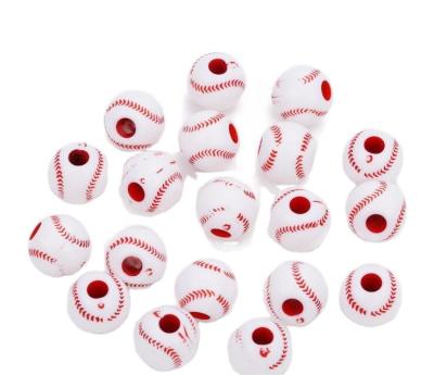 China Jewelry Making Wholesale 12mm Baseball Beads Acrylic Pony Beads For DIY Jewelry Making for sale