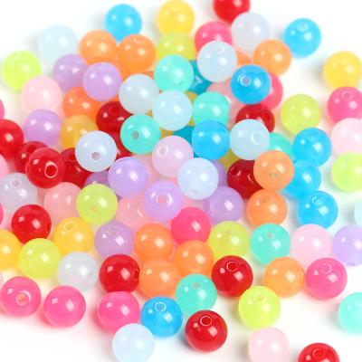 China Transparent Colorful Mixed 8mm Acrylic Jelly Round Ball Beads For DIY Craft Jewelry Making for sale