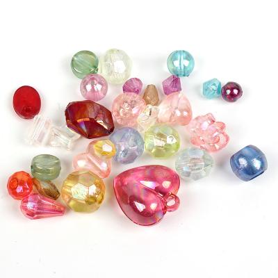 China Colorful Acrylic Mixed Size Acrylic Transparent Beads For DIY Beads Set for sale