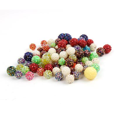 China Bracelet Jewelry Making Mix Sparkly Rhinestone Chunky Resin Bubblegum Beads Into Solid Colors Spacer Beads For Jewelry Making for sale