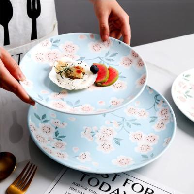 China Disposable Large Design Japanese Food Dining Plate Porcelain Steak Plate at Reasonable Prices with High Quality for sale