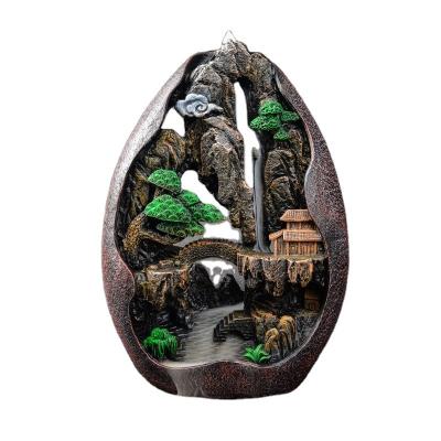 China wholesale American Fragrance Tea Ceremony Censer Holder Backflow Dragon Rock Garden Resin Incense Waterfall Aromatherapy Ornamental for sale