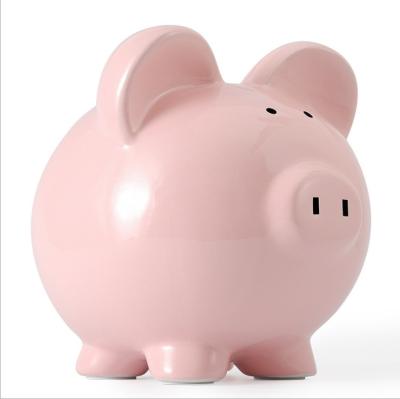 China Coin Save Wholesale Creative Big Coin Pig Piggy Bank Ceramic Piggy Bank For Kids for sale