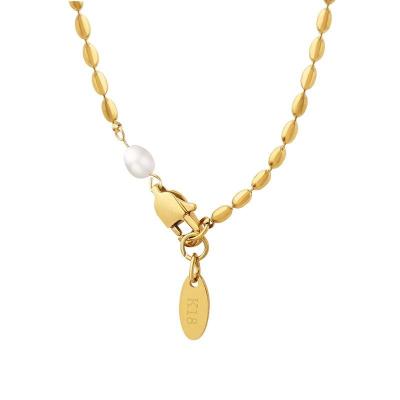 China TRENDY Baroque Natural Freshwater Pearl Metal Trend Girls Girlfriends Necklace Pearl for sale